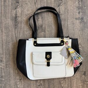 Liz Claiborne NWT Classy White & Black Handbag